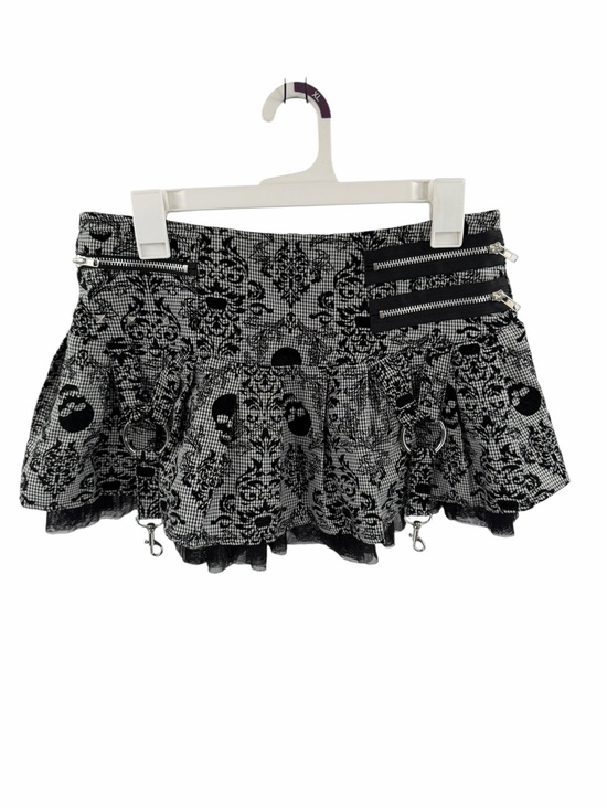 Spirit Dresses & Skirts - Spirit Halloween Black White Gothic Mini Skirt  Zipper Ring Accents Size Small